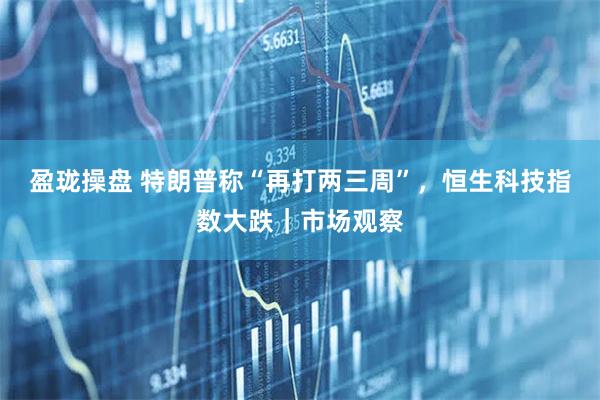 盈珑操盘 特朗普称“再打两三周”，恒生科技指数大跌｜市场观察