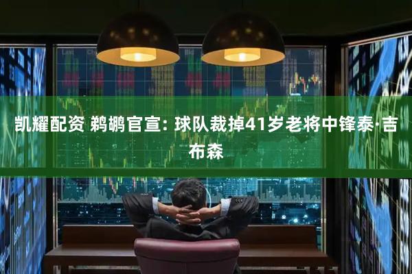 凯耀配资 鹈鹕官宣: 球队裁掉41岁老将中锋泰·吉布森